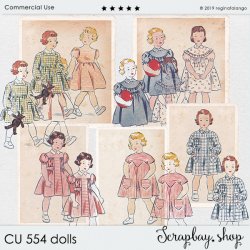 CU 554 DOLLS cards & stamps 