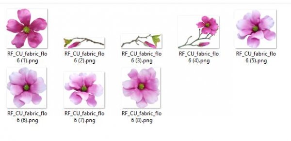 FABRIC FLOWERS 6 - Click Image to Close