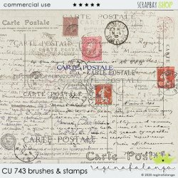 CU 743 BRUSHES & stamps