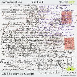 CU 854 STAMPS & SCRIPT