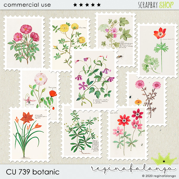 CU 739 BOTANIC post stamps