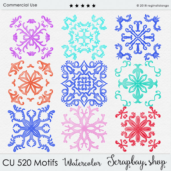 CU 520 MOTIFS WATERCOLOR - Click Image to Close