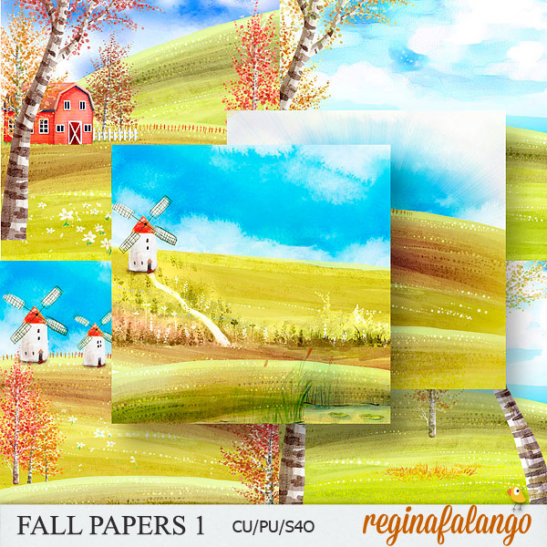 FALL PAPERS 1 SCENIC - Click Image to Close