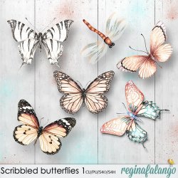 SCRIBBLED BUTTERFLIES 1 SCRIBBLED BUTTERFLIES 1